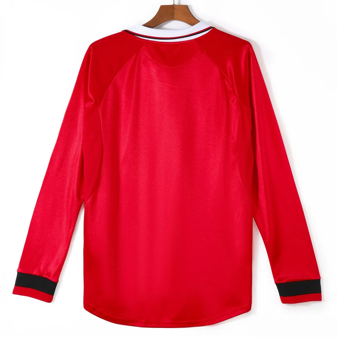 1999-2000 Manchester United Domicile maillot Retro Manches Longues - Image 2