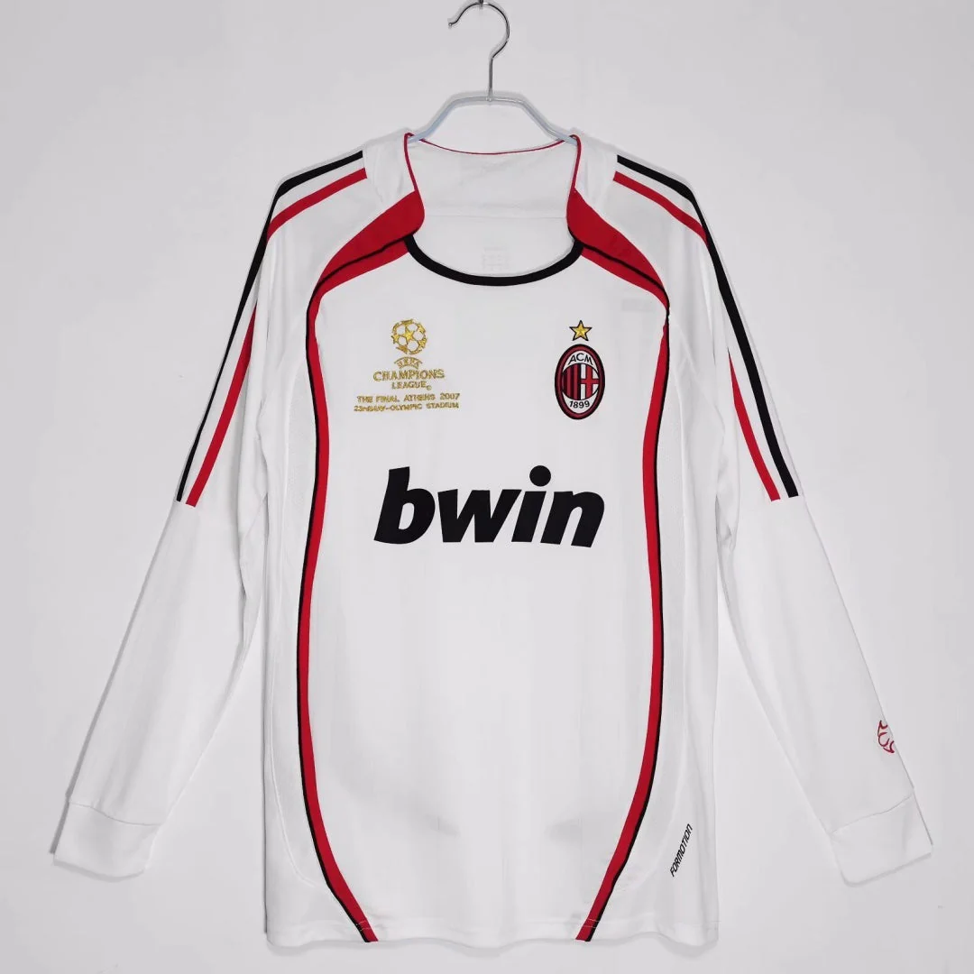 2006 2007 Maillot AC Milan Extérieur Rétro Manches Longues
