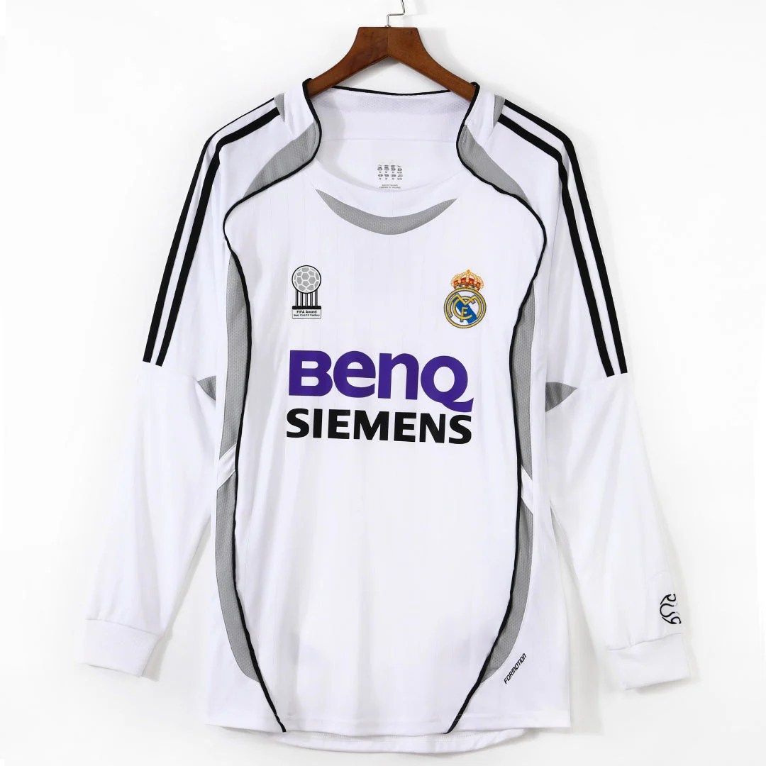 2006-2007 Real Madrid Domicile Retro Manches Longues
