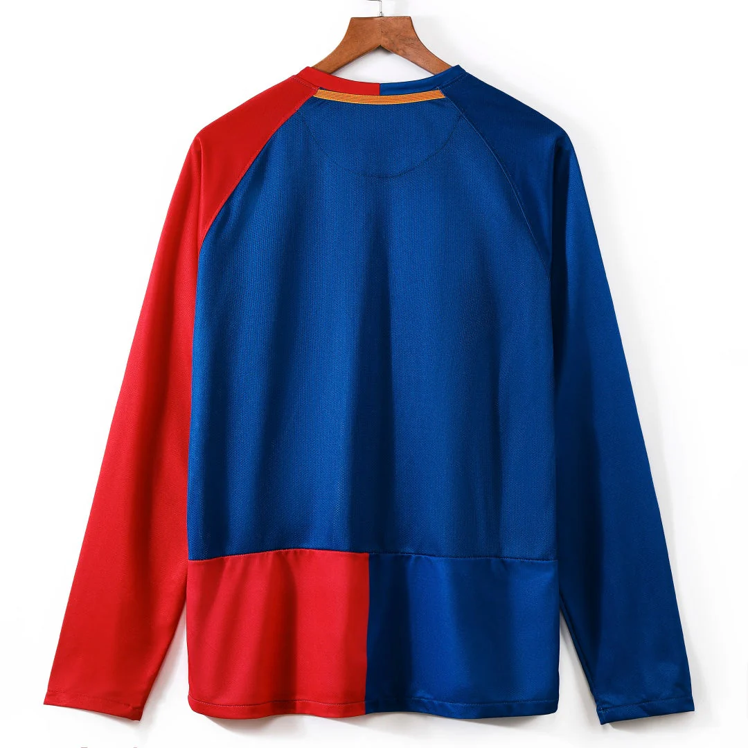 2008-2009 Maillot Barcelone Domicile Rétro Manches Longues - Image 2