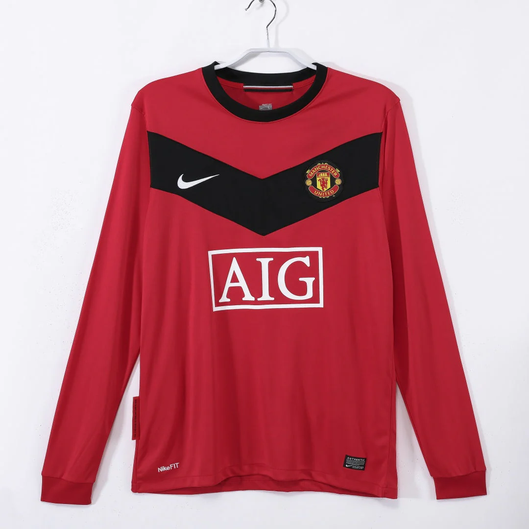 2010 Manchester United Domicile maillot Retro Manches Longues