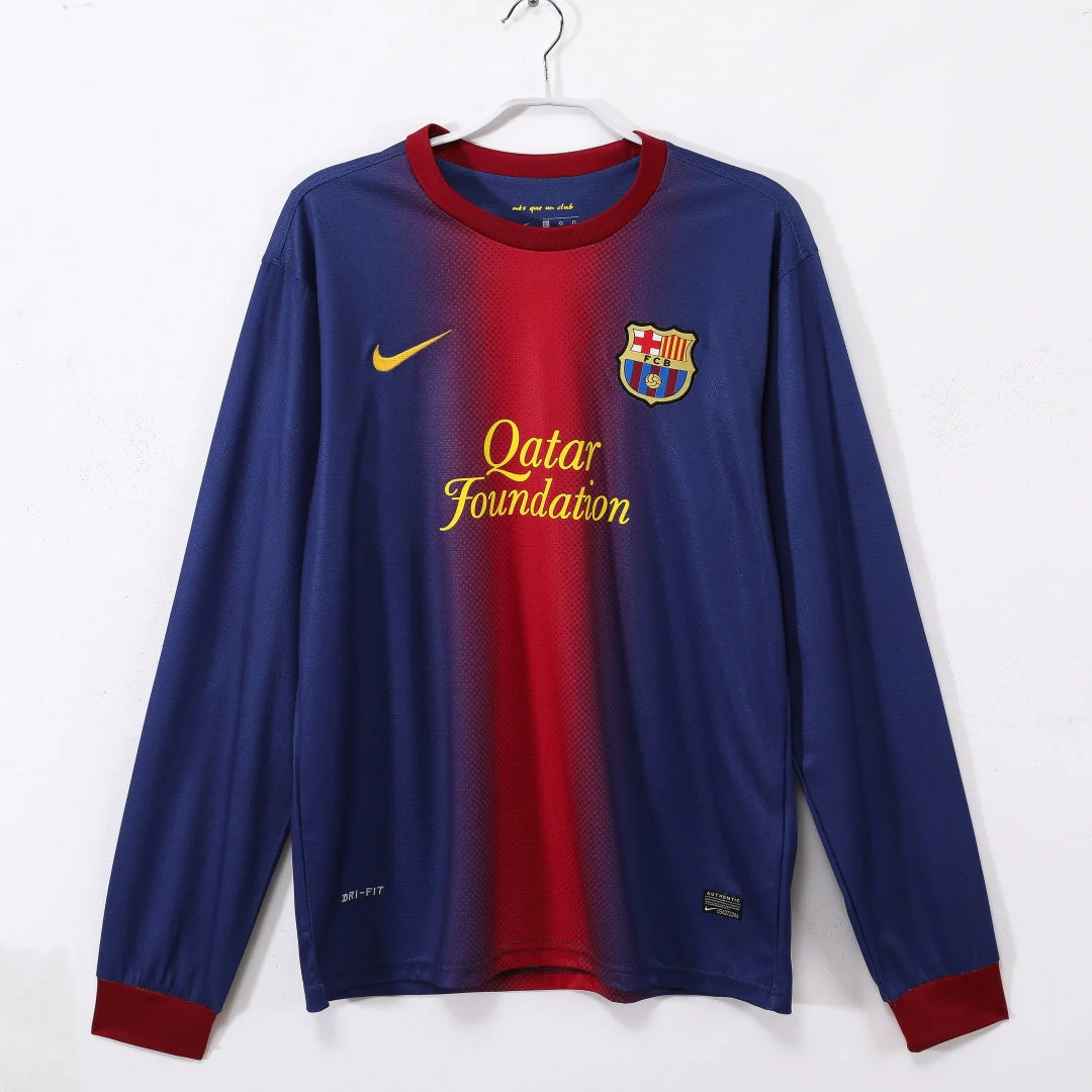 2012-2013 Maillot Barcelone Domicile Rétro Manches Longues