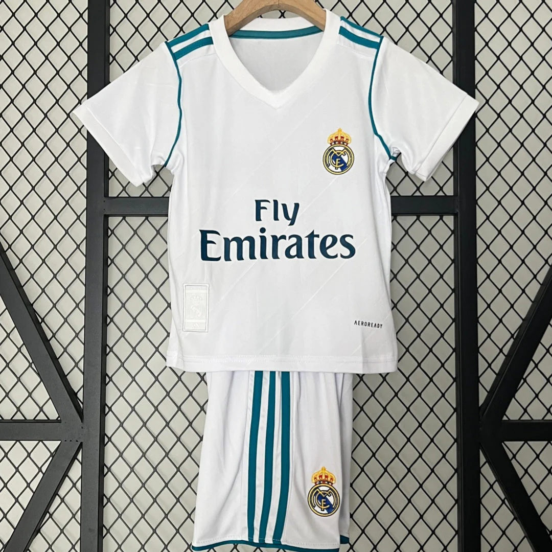 2017-2018 Ensemble Enfant Real Madrid Domicile Rétro
