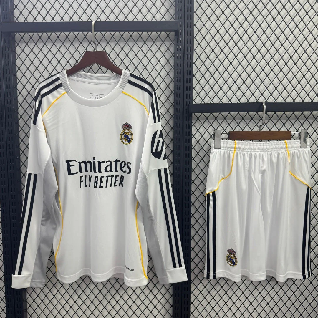 Ensemble 25/26 Real Madridl Domicile Adult  Manches Longues