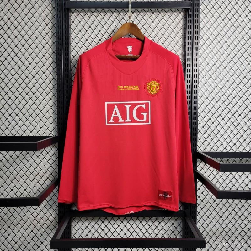 Manchester United maillot Domicile Rétro Manches Longues 2007 2008 - Image 2