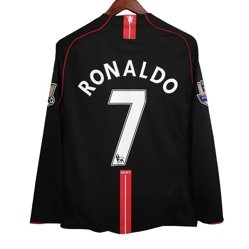 Manchester United maillot extérieur Rétro Manches Longues 2007 2008 - Image 3